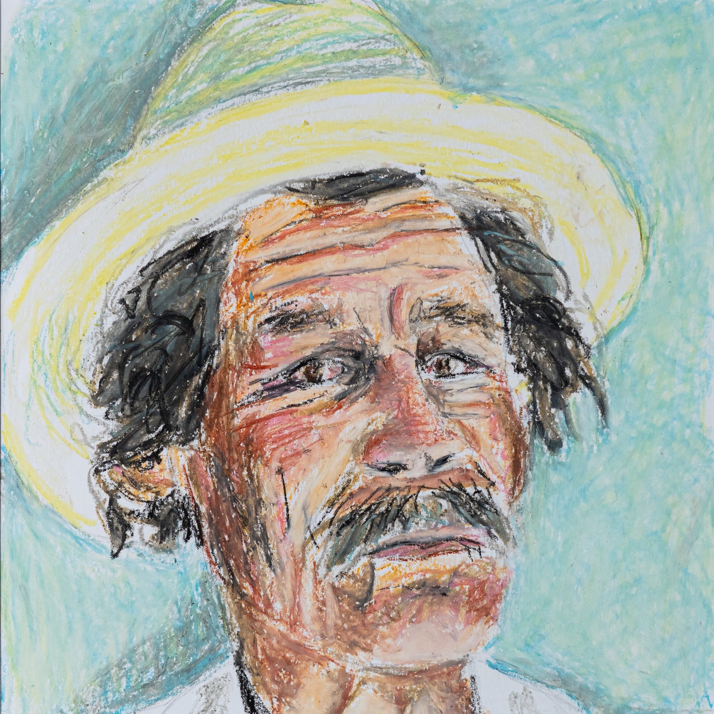 Man with Straw Hat (frame included)